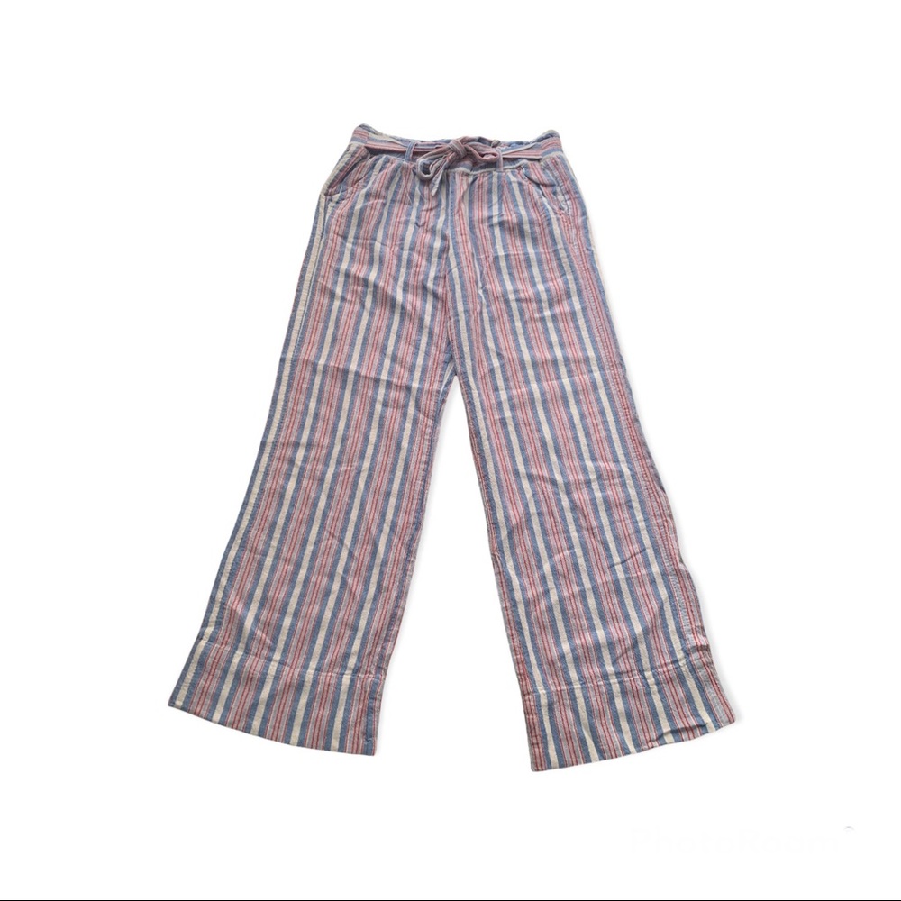 Jolt Women’s Striped Paper Bag Linen Pants Size Medium
